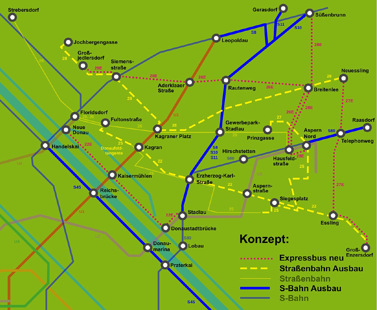 Grunes Verkehrskonzept für die Donaustadt