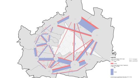 Wien Verkehrströme zwischen Außenbezirken