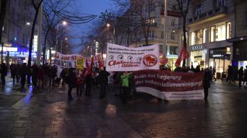 Demo bei Angelobung von Schwarzblau Jänner 2018