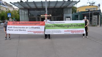 Transparente Maikundgebung Wien