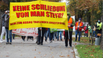 Demo gegen MAN-Schließung Steyr 10.10.20
