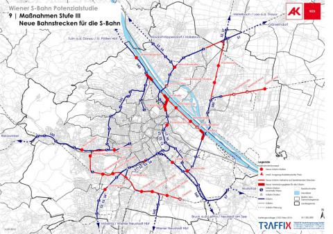 Plan zum Ausbau der Wiener S-Bahn