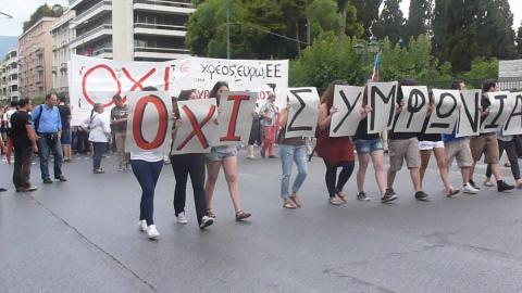 Demonstration für das Nein beim griechischen Referendum 2015