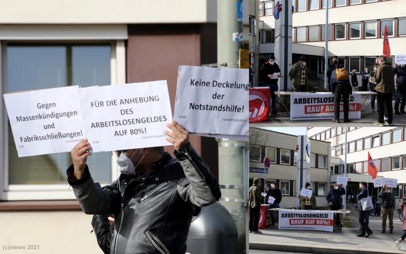 Protest vor dem Innsbrucker AMS