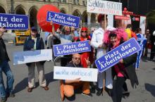 Aktion der "Aktiven Arbeitslosen"